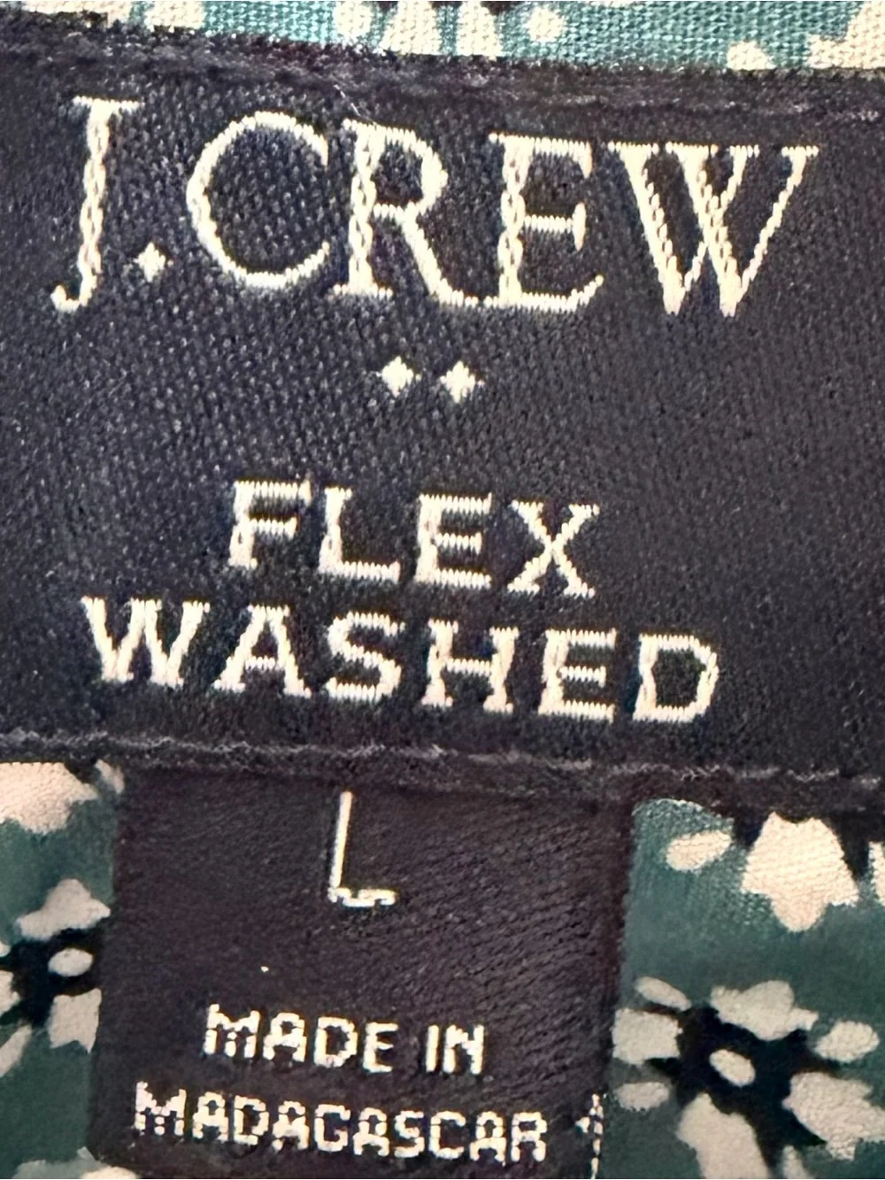 J. Crew Flex Washed Floral Print Men’s L Short Sleeve Button Down Shirt